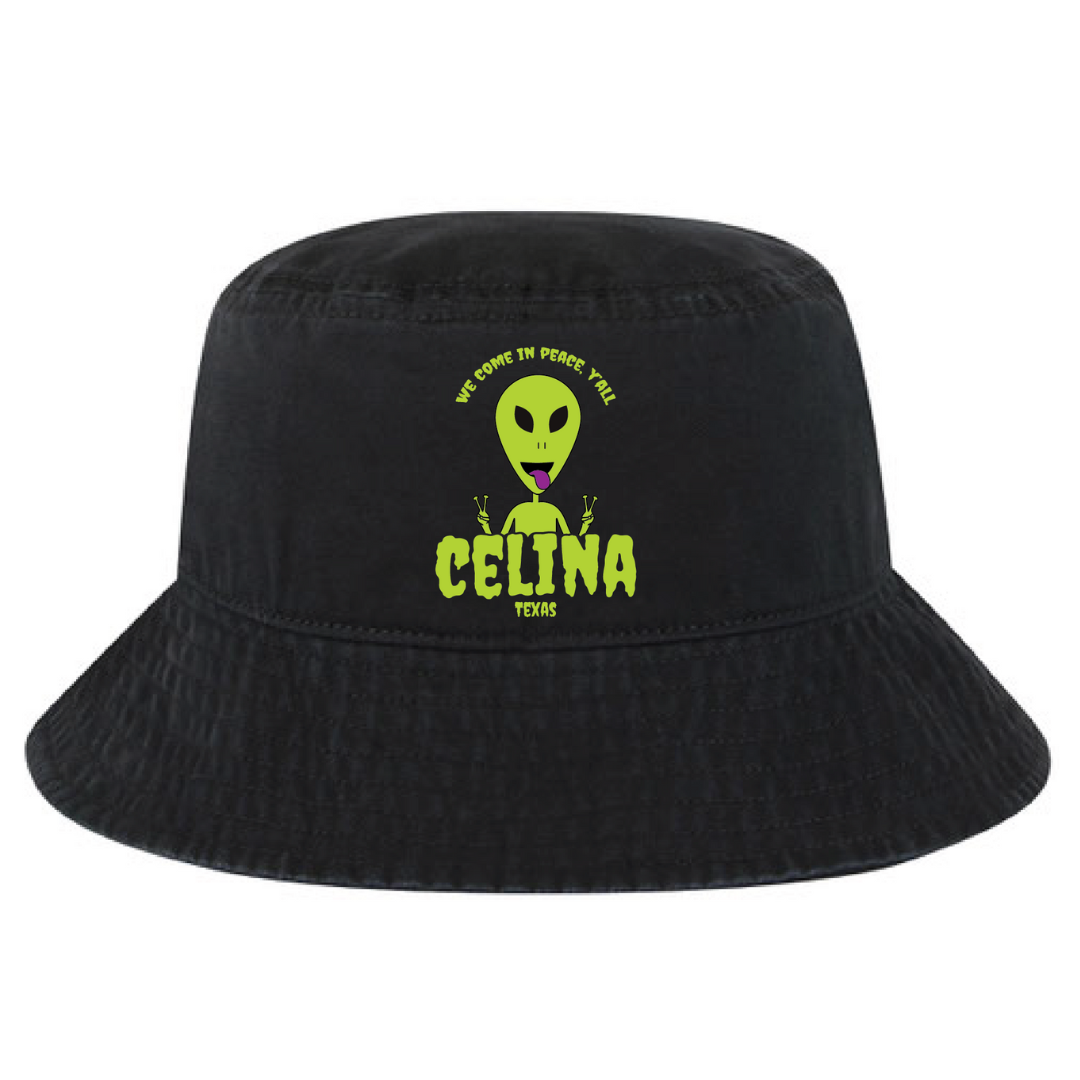 Celina Texas Alien Embroidered Bucket Hat