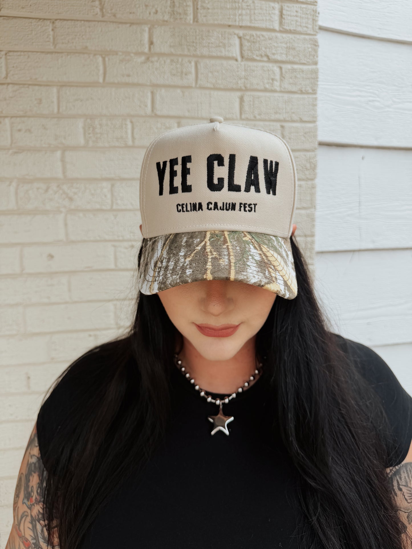 YEE CLAW Embroidered Camo Trucker Hat
